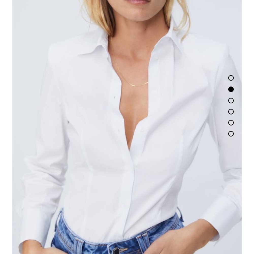 ZARA NWT Shoulder Pad Poplin Bodysuit